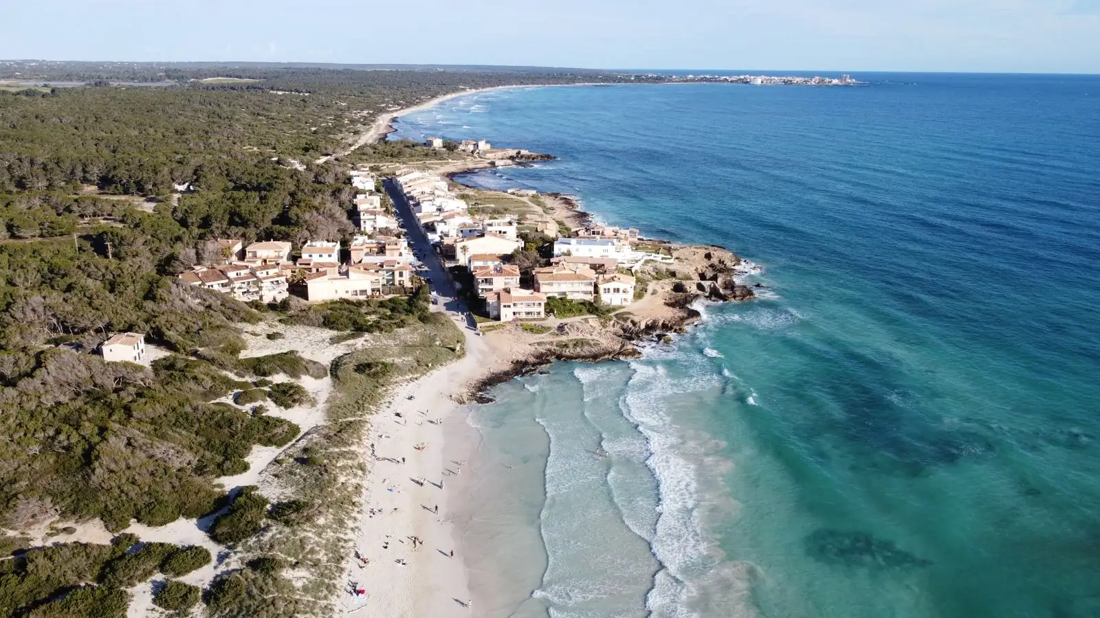 Stranden Ses Covetes med turkost vatten, Mallorca